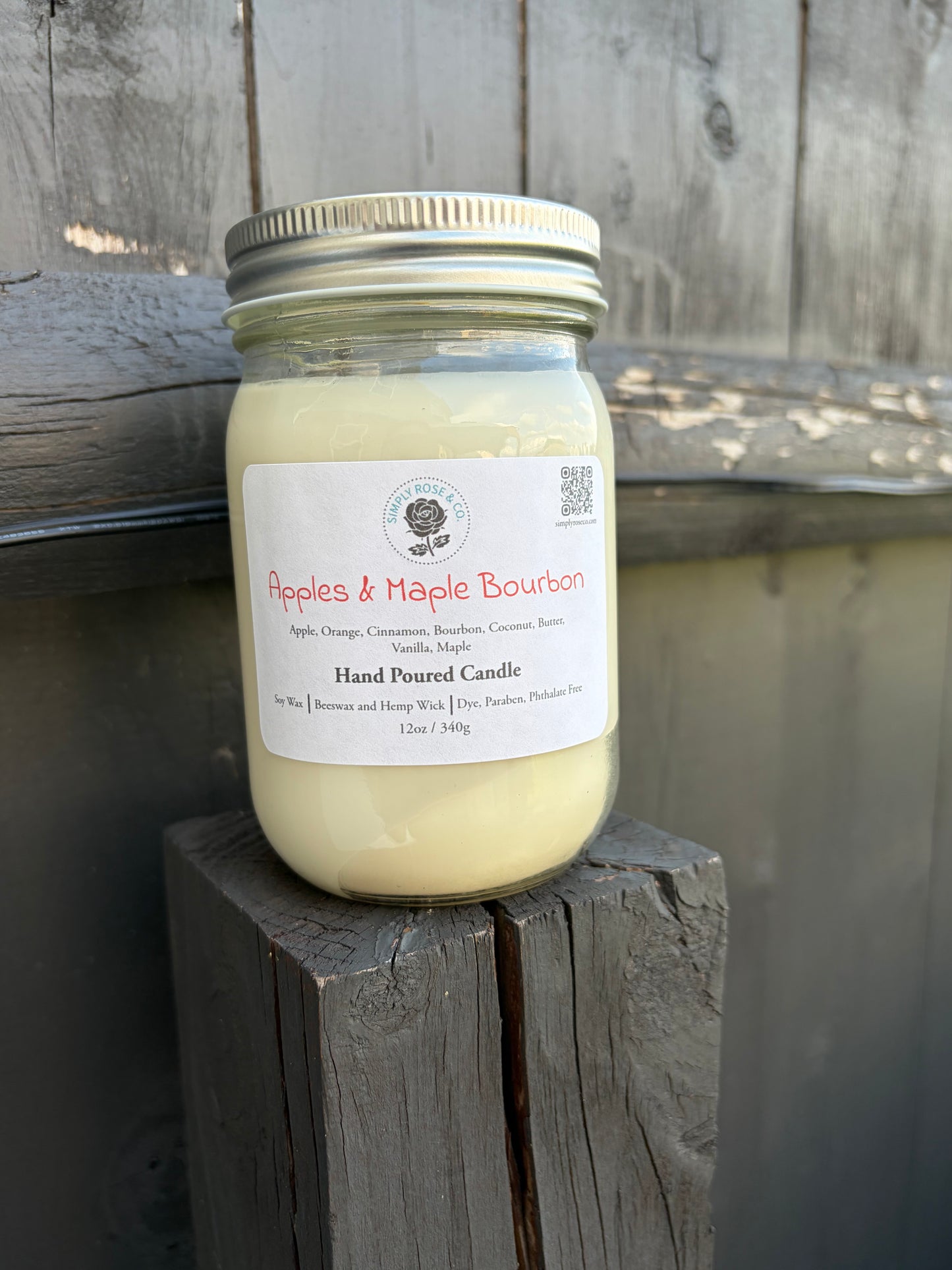 Apples & Maple Bourbon~ 12oz. Candle