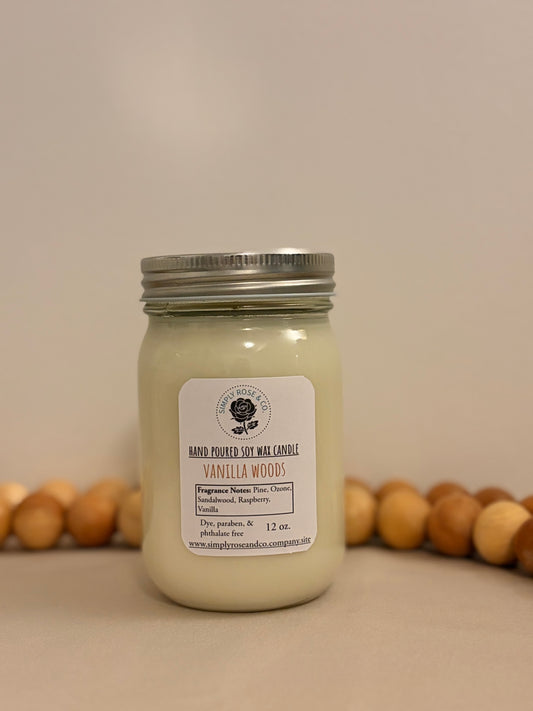 Vanilla Woods~ 12oz. Candle