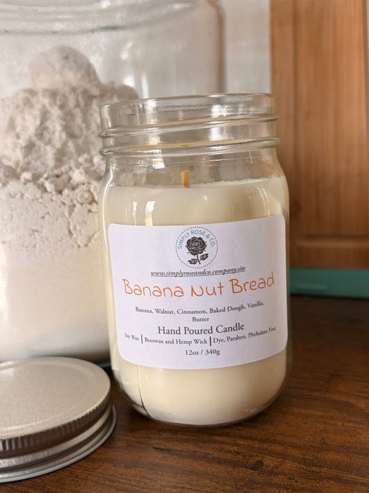 Banana Nut Bread~ 12oz. Candle