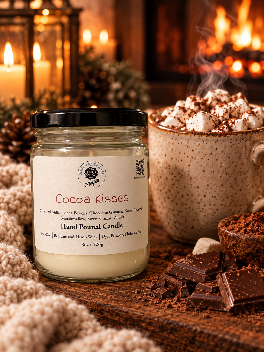Cocoa Kisses ~ 8oz. Candle