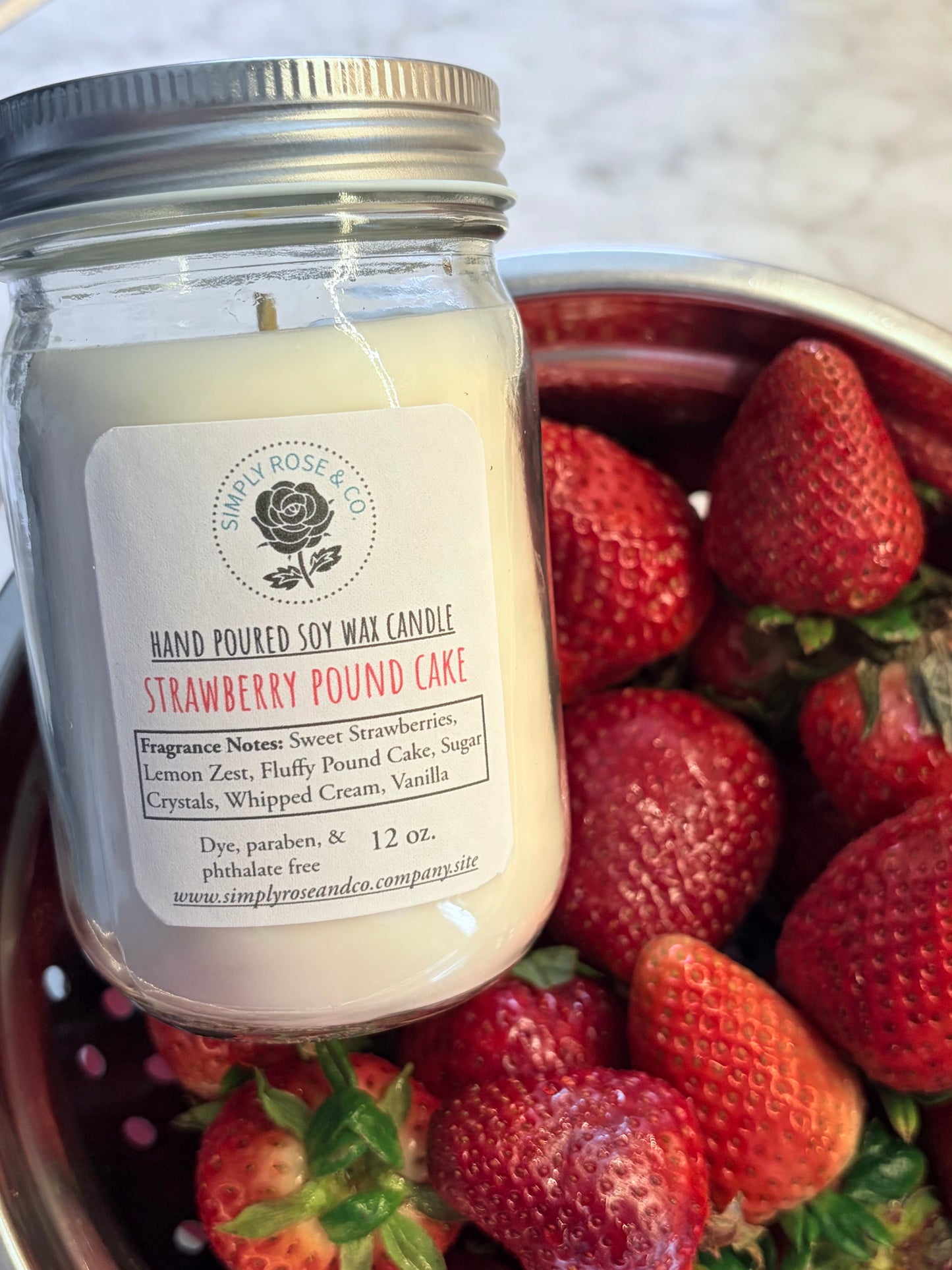 Strawberry Pound Cake~ 12oz. Candle