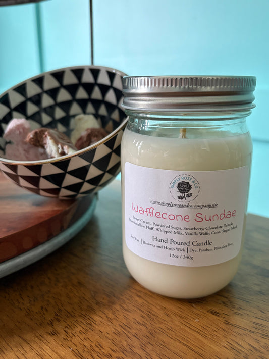 Wafflecone Sundae~ 12oz. Candle